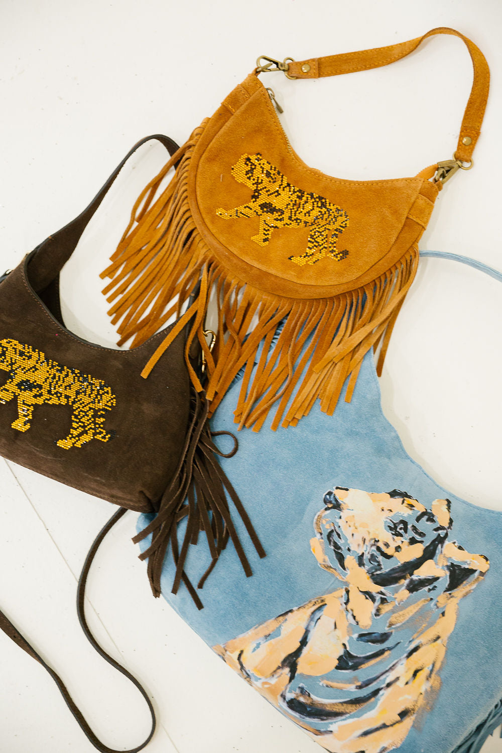 GOLDEN ROAR FRINGE HANDBAG Clutch Judith March