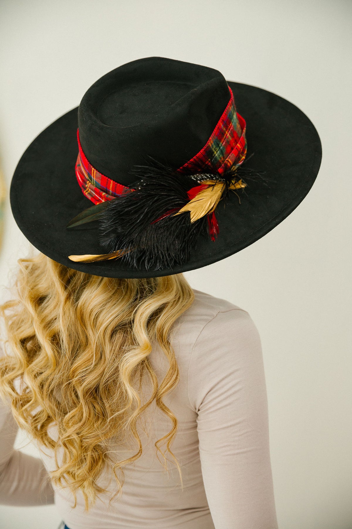 CHRISTMAS PLAID BLACK RANCHER HAT RANCHER HAT Judith March