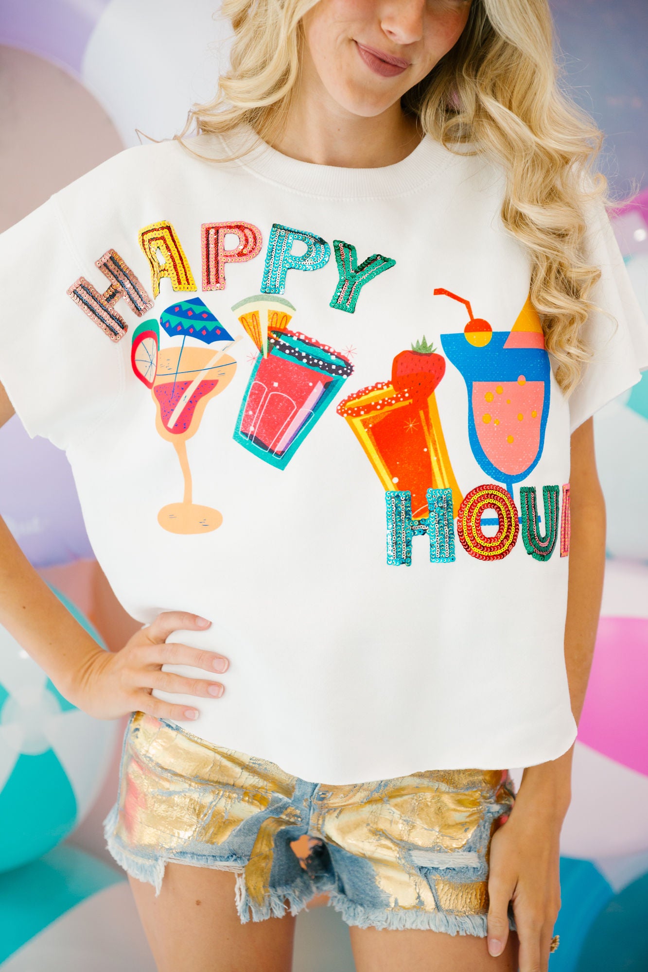 HAPPY HOUR WHITE PULLOVER