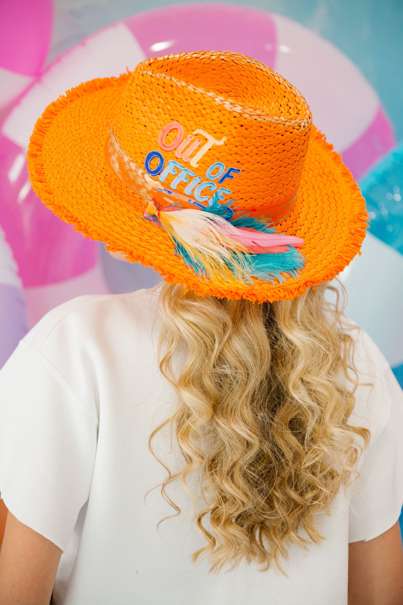 OUT OF OFFICE ORANGE SUN HAT HAT Judith March