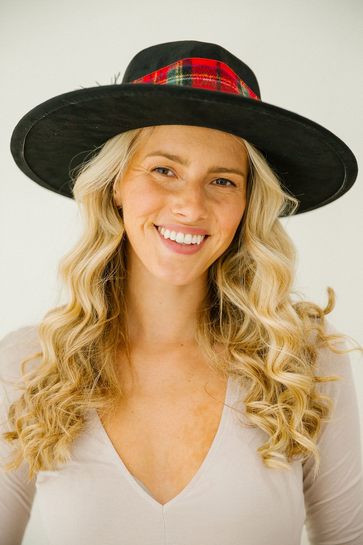 CHRISTMAS PLAID BLACK RANCHER HAT RANCHER HAT Judith March