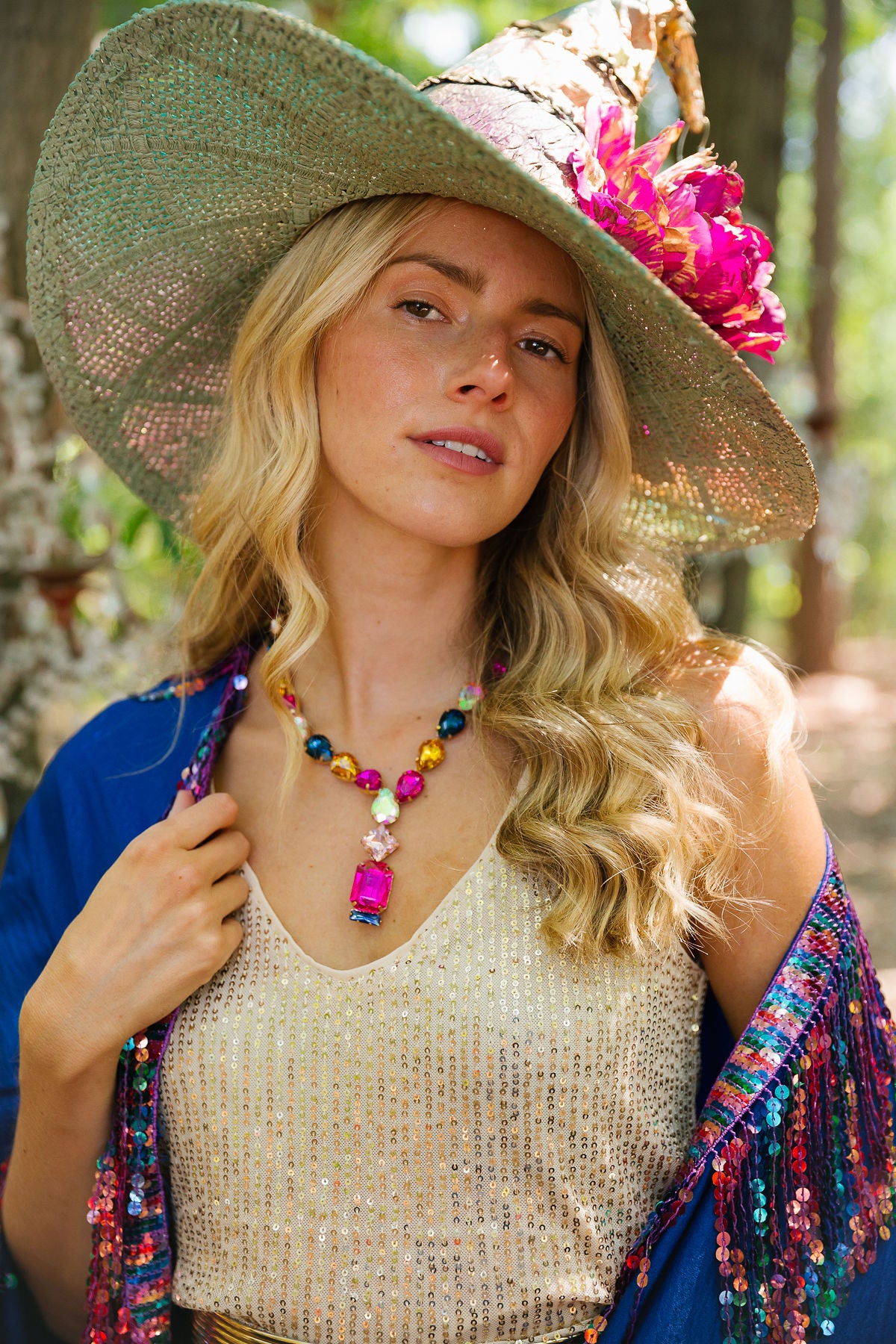 THE GEMSTONE GARDEN STATEMENT NECKLACE NECKLACE Judith March