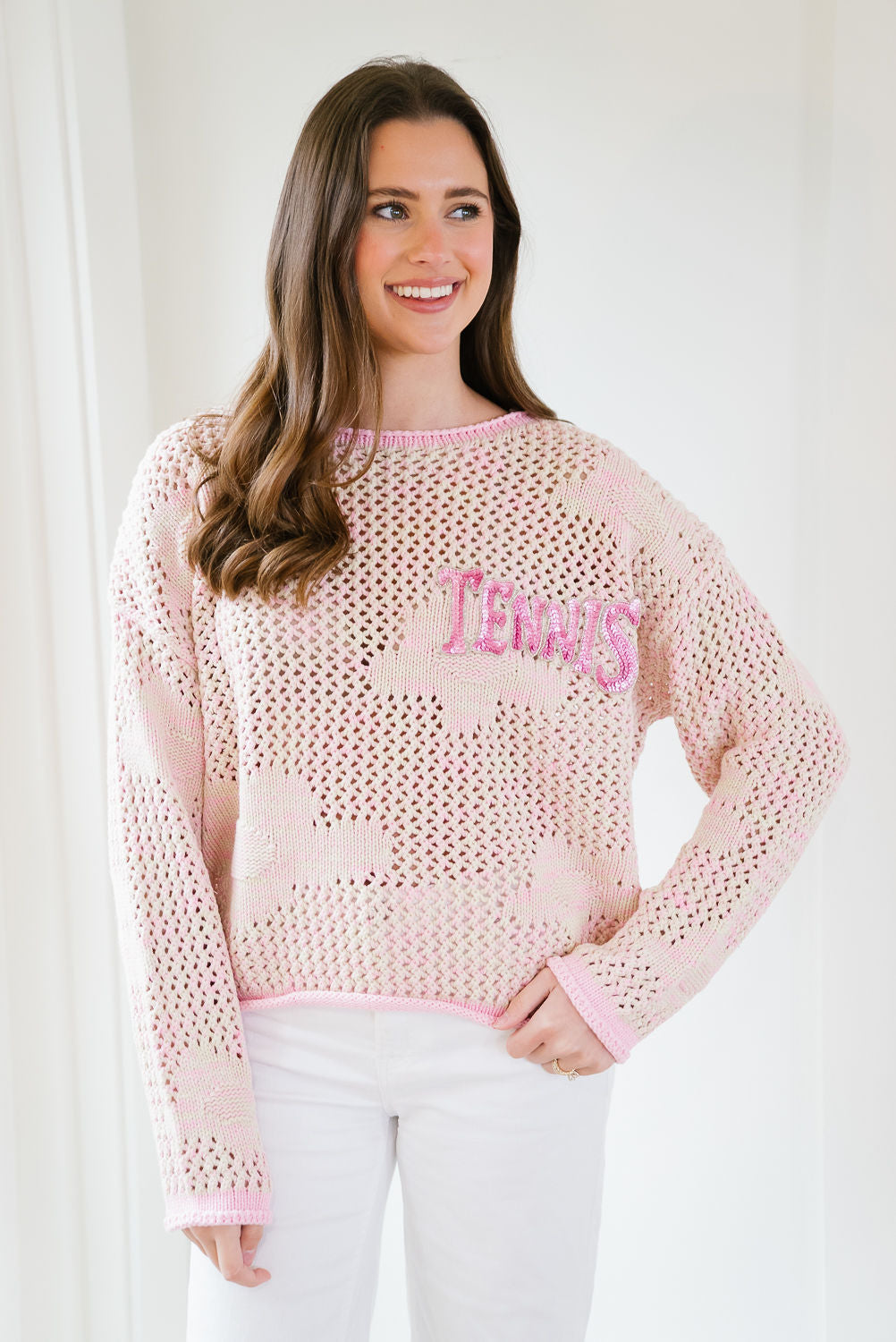 *TENNIS FLORAL SWEATER - SMALL PULLOVER Judith March