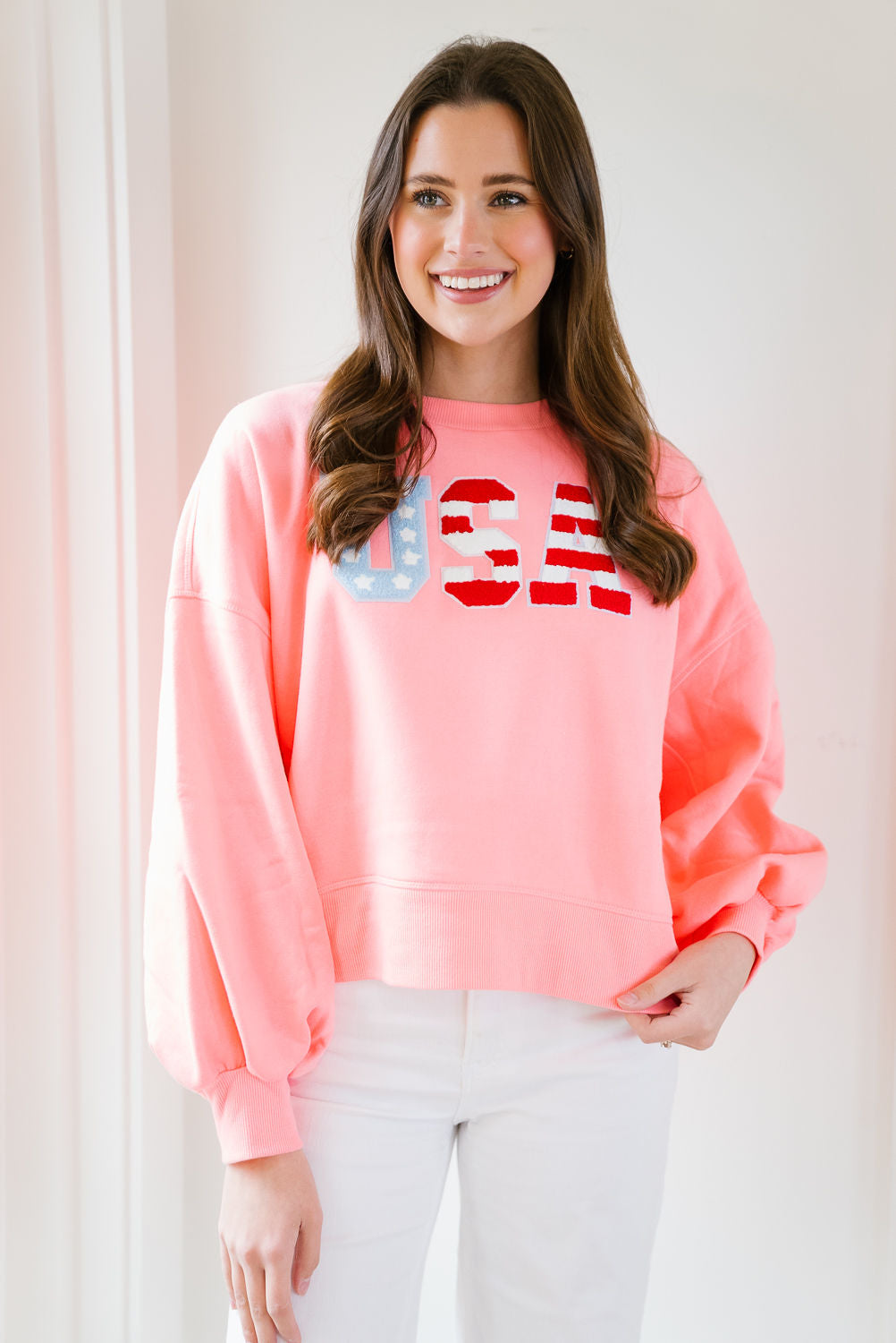 *USA PINK PULLOVER - XLARGE PULLOVER Judith March