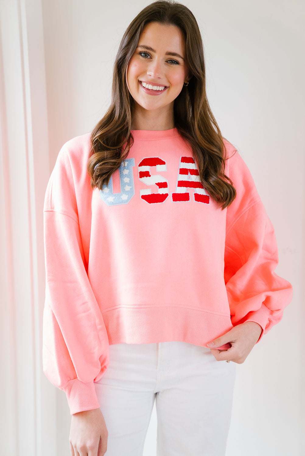 *USA PINK PULLOVER - XLARGE PULLOVER Judith March