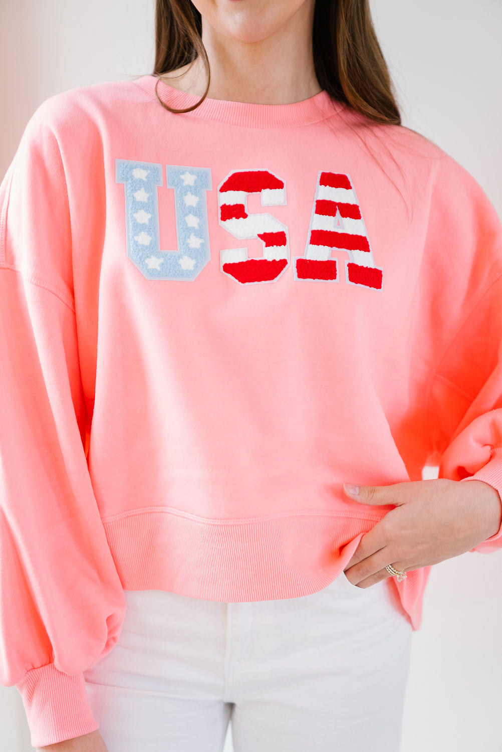 *USA PINK PULLOVER - XLARGE PULLOVER Judith March