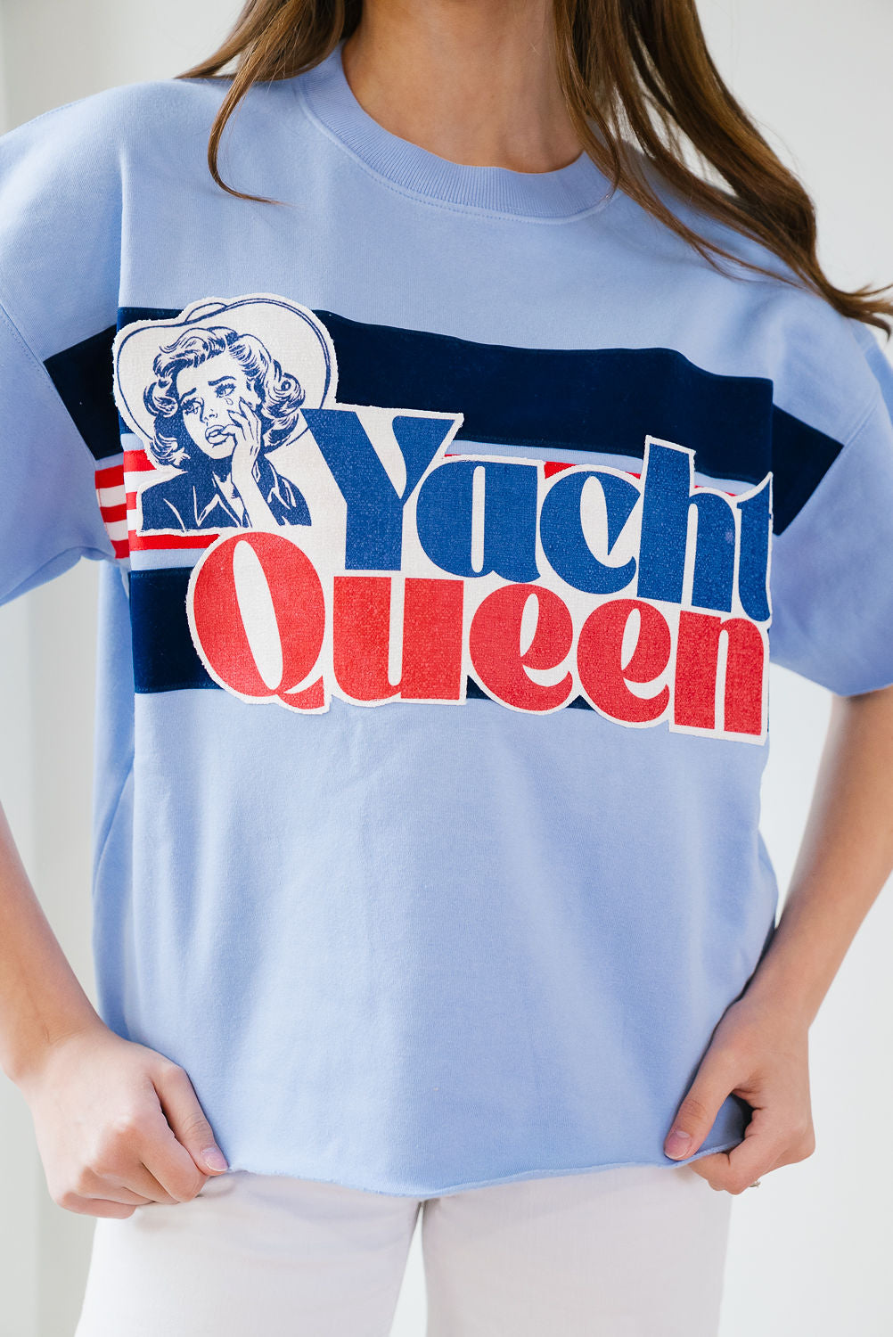 *YACHT QUEEN LIGHT BLUE PULLOVER - SMALL PULLOVER Judith March