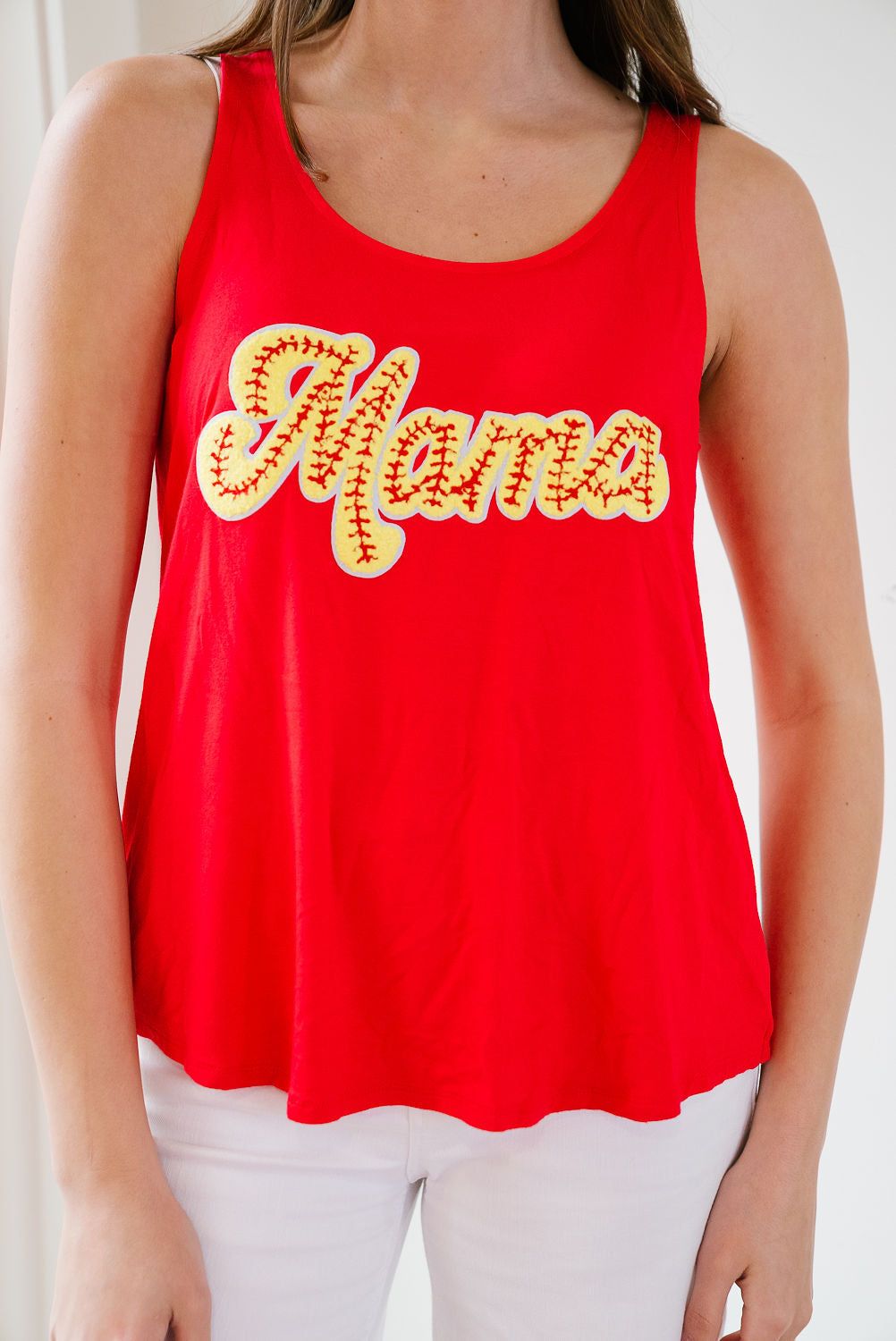 *MAMA SOFTBALL RED TANK - SMALL PULLOVER Judith March