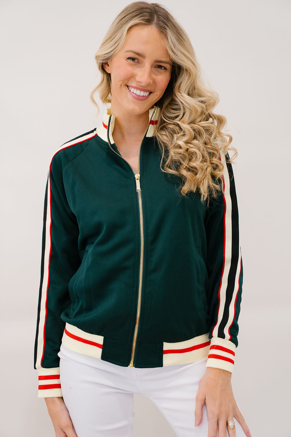 *SANTA'S HELPER GREEN VARSITY JACKET - SMALL