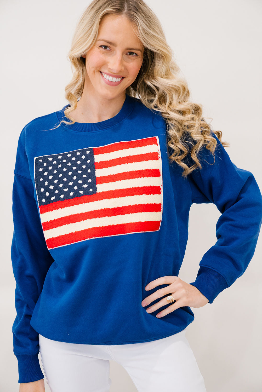 *TERRY FLAG ROYAL PULLOVER - SMALL PULLOVER Judith March
