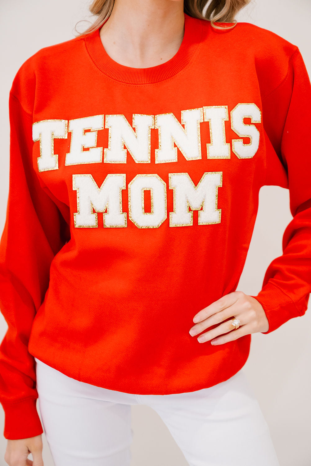 *TENNIS MOM RED PULLOVER - SMALL PULLOVER Judith March
