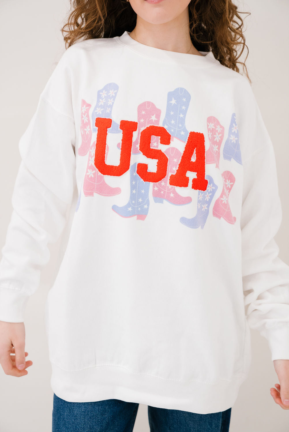 *USA BOOTS WHITE PULLOVER - XLARGE PULLOVER Judith March