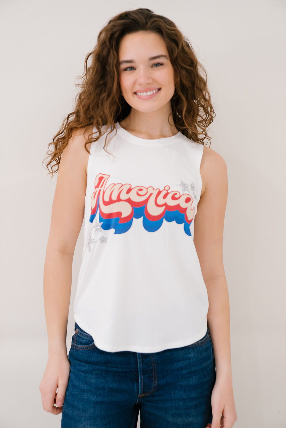 *AMERICA STAR TANK - MEDIUM PULLOVER Judith March
