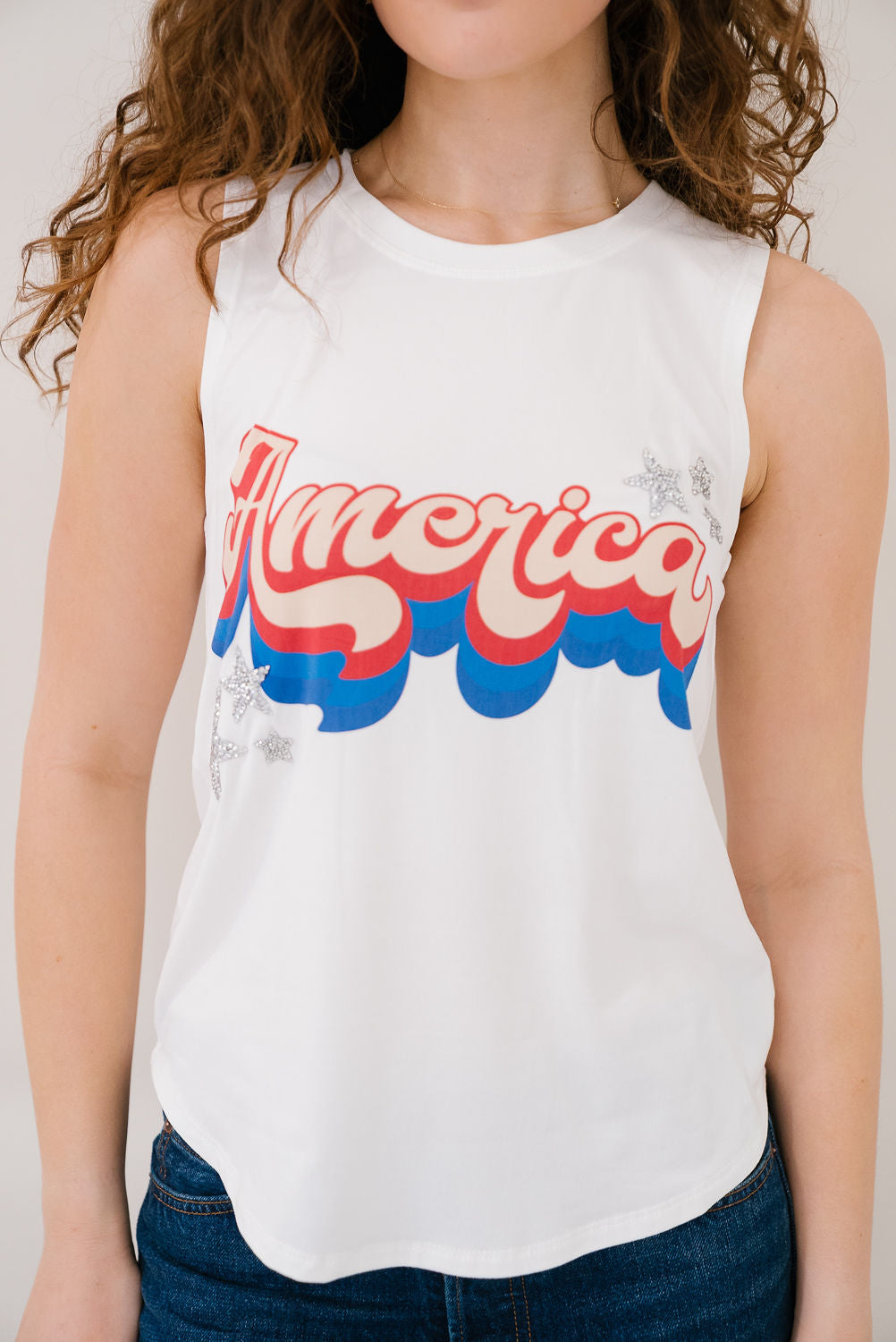 *AMERICA STAR TANK - MEDIUM PULLOVER Judith March