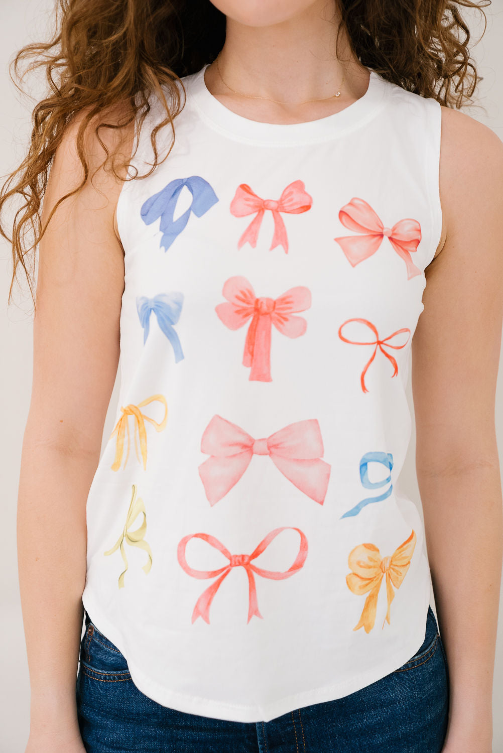 *PASTEL BOWS TANK - SMALL PULLOVER Judith March