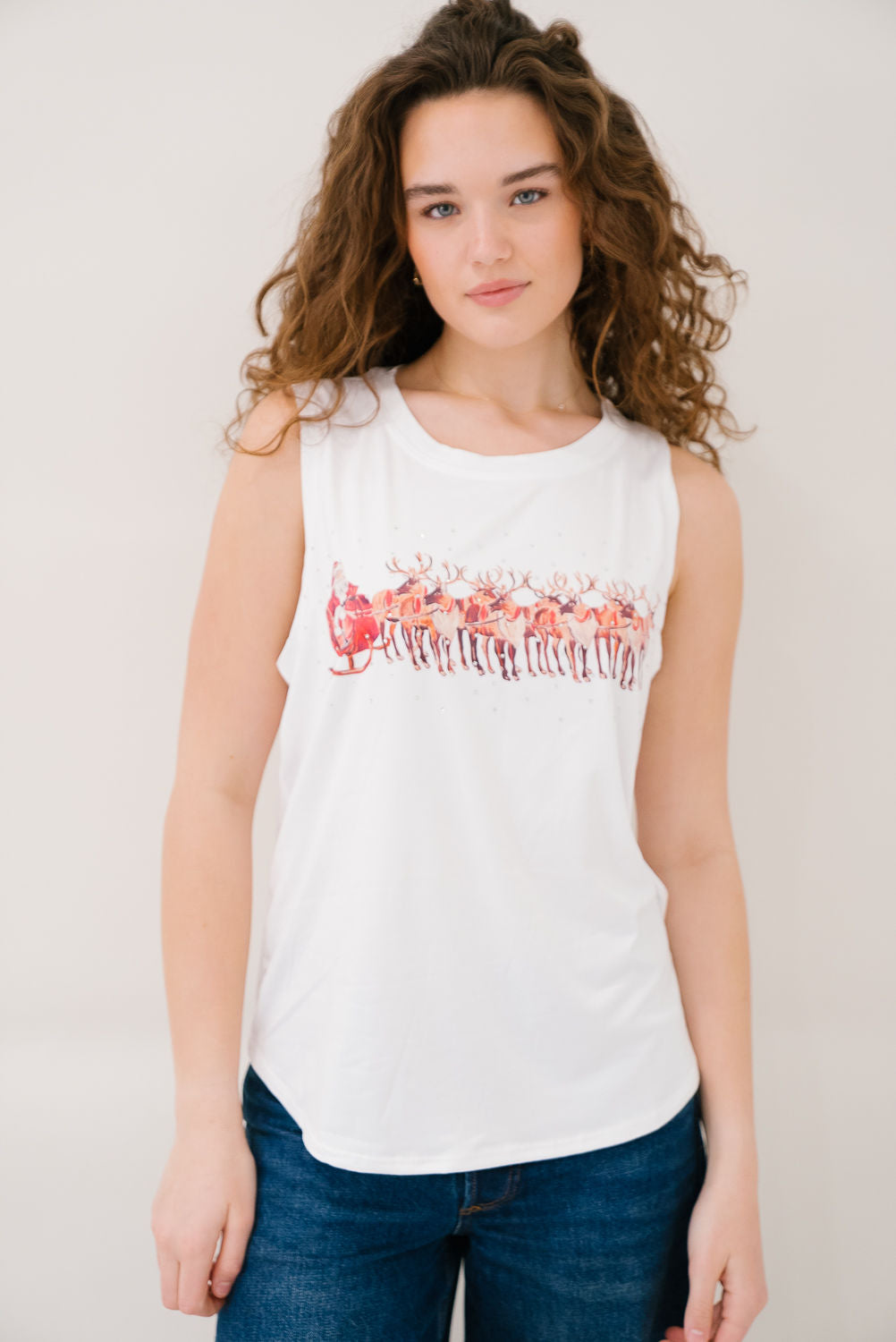 *SANTA'S SLEIGH TANK - XLARGE PULLOVER Judith March