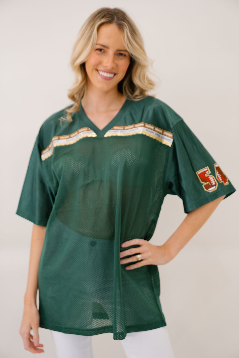 *FOOTBALL #54 GREEN JERSEY - MEDIUM PULLOVER Judith March