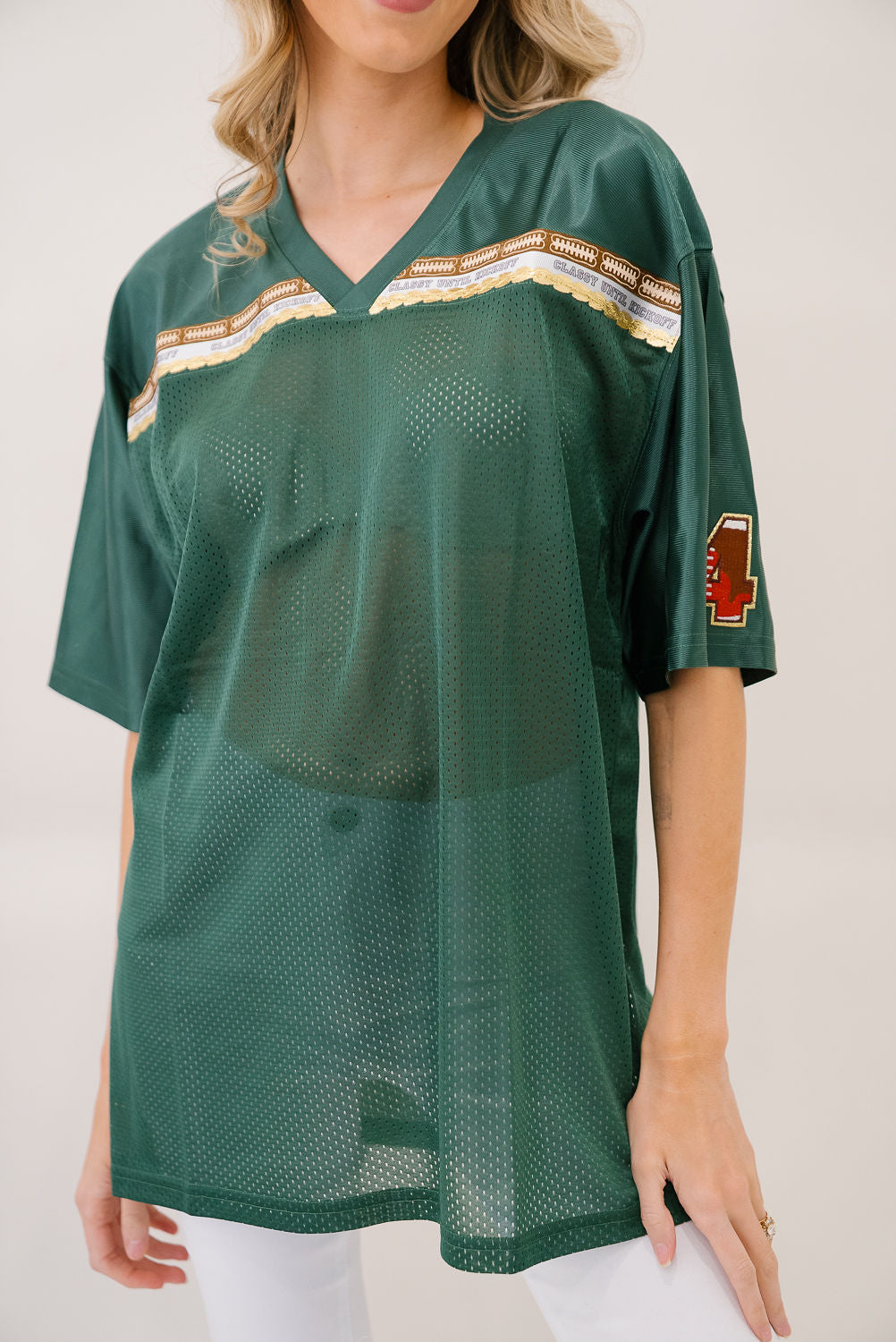 *FOOTBALL #54 GREEN JERSEY - MEDIUM PULLOVER Judith March
