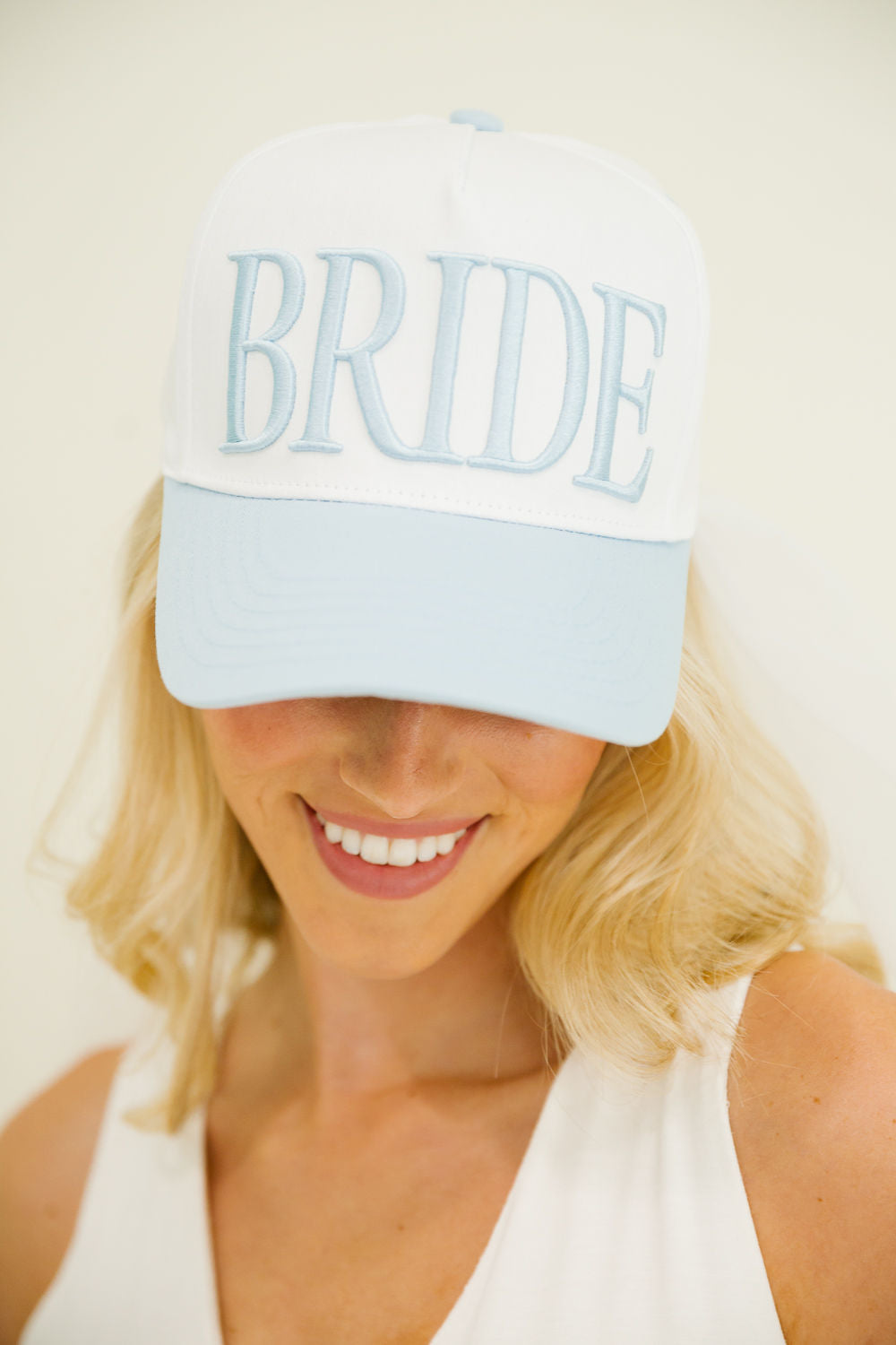 BRIDE BLUE EMBROIDERED HAT HAT Judith March