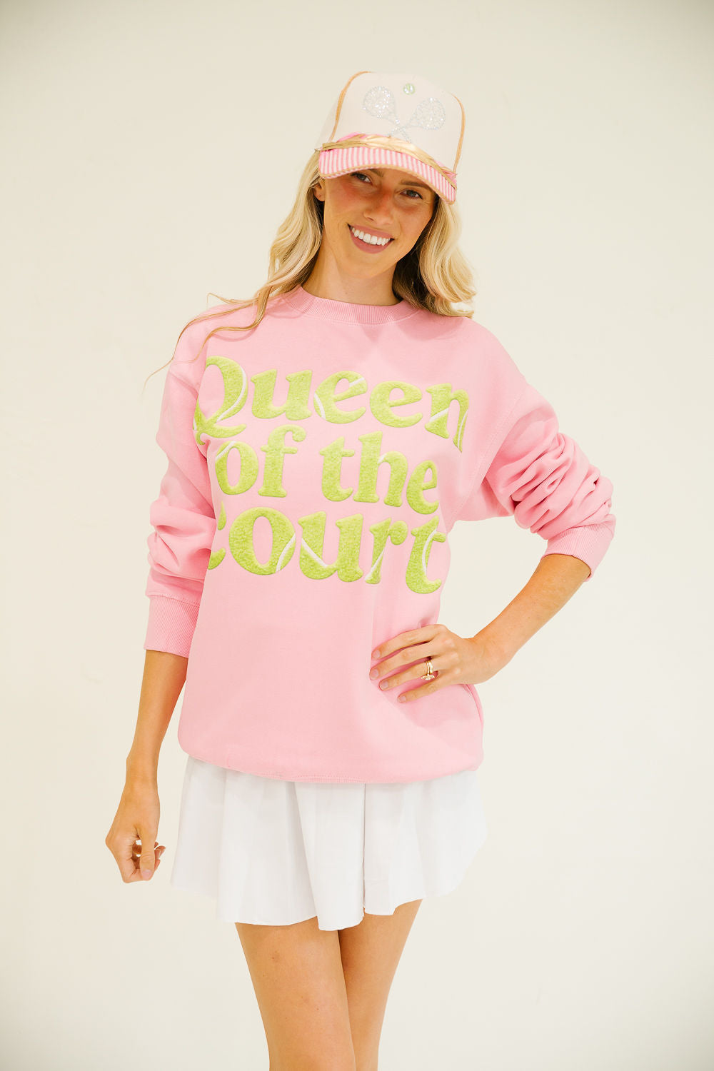 QUEEN OF THE COURT TENNIS LETTER PULLOVER PULLOVER Judith March