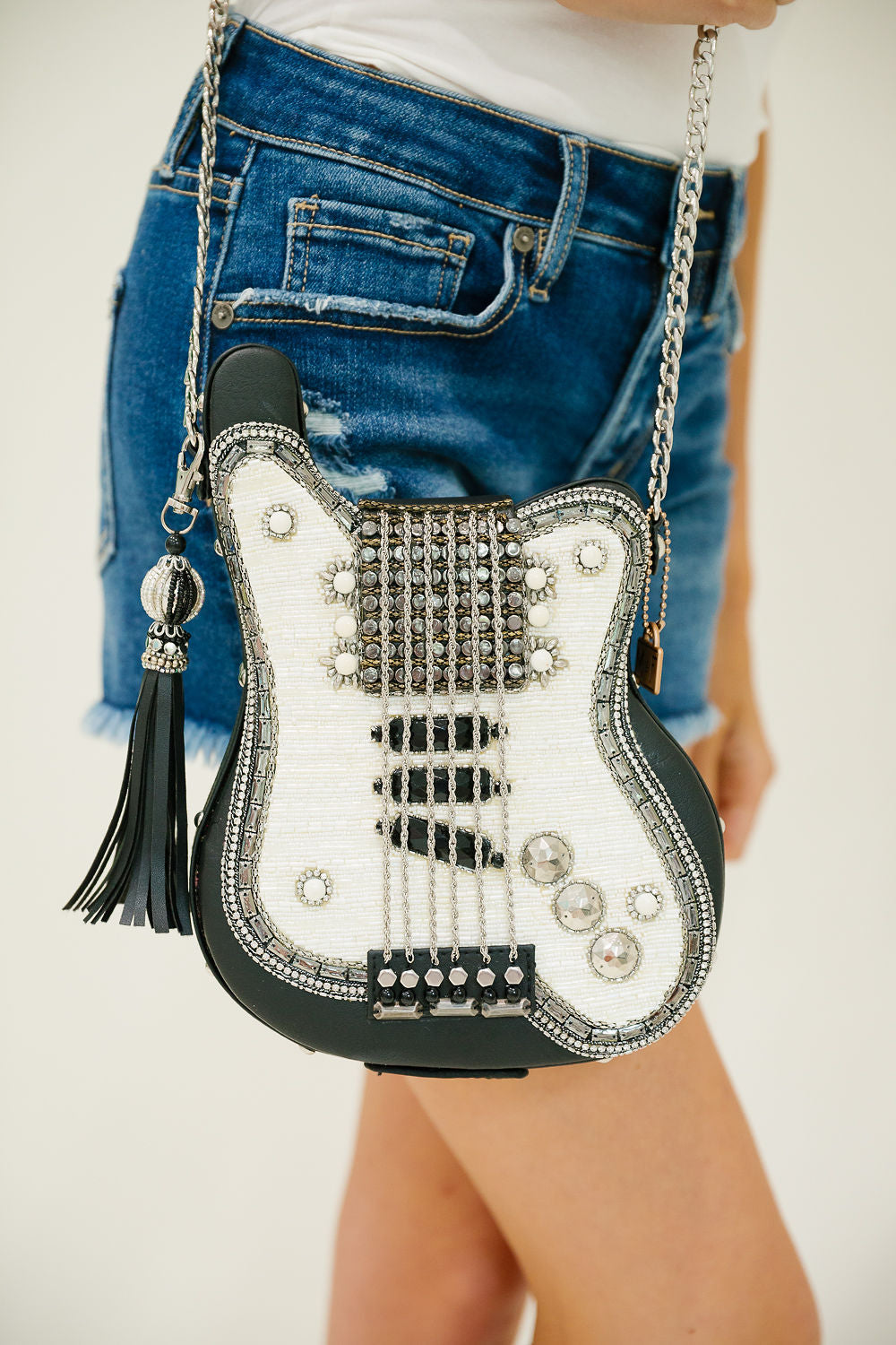 GREATEST HITS BEADED CROSSBODY GUITAR HANDBAG - BY MARY FRANCES (PRE-ORDER) PURSE Judith March