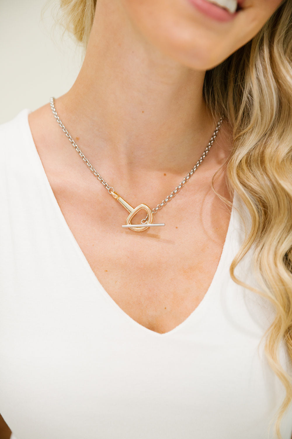 HORSE BIT MIXED METAL NECKLACE NECKLACE Judith March