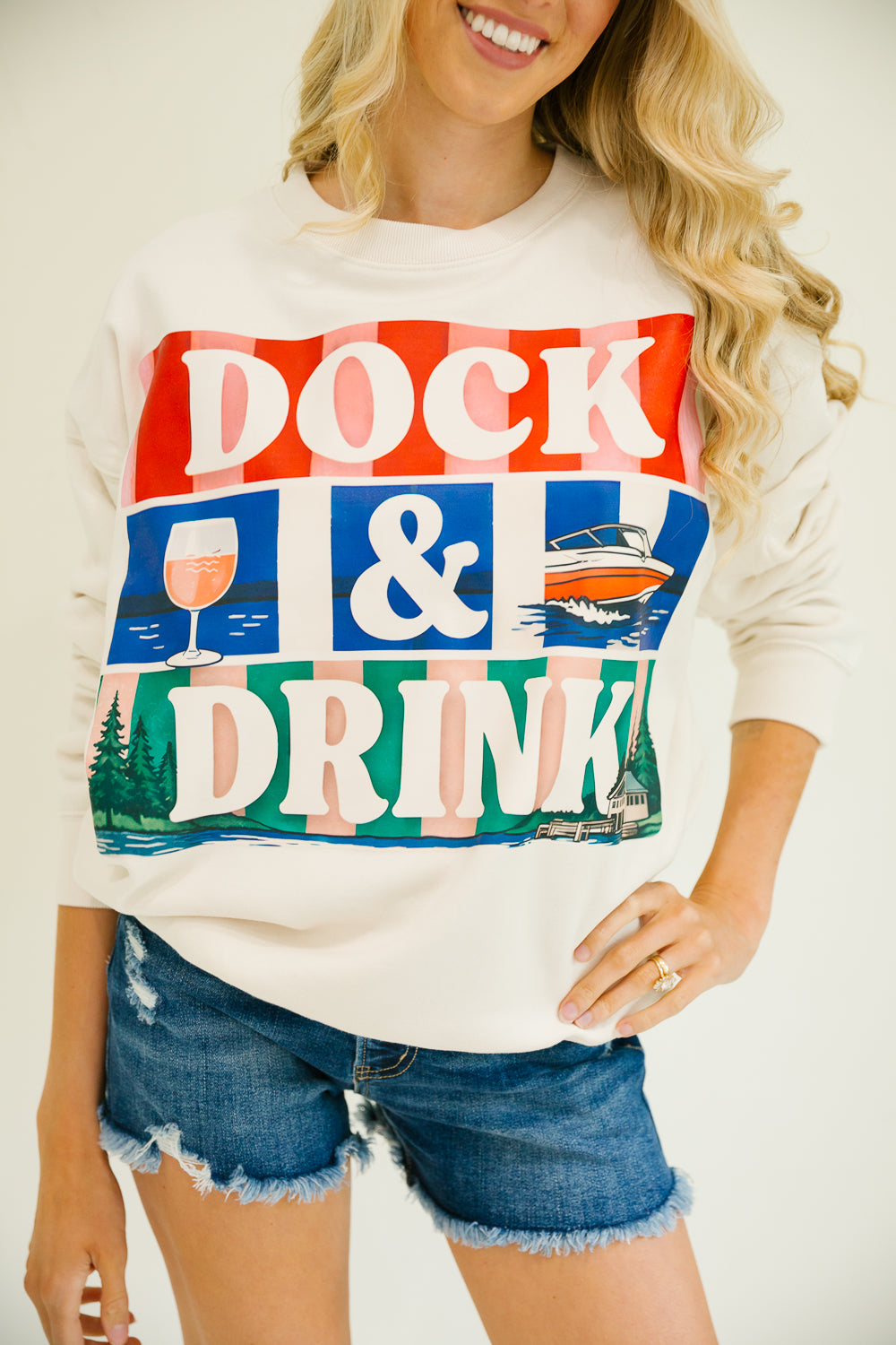 DOCK & DRINK CREAM PULLOVER PULLOVER Judith March