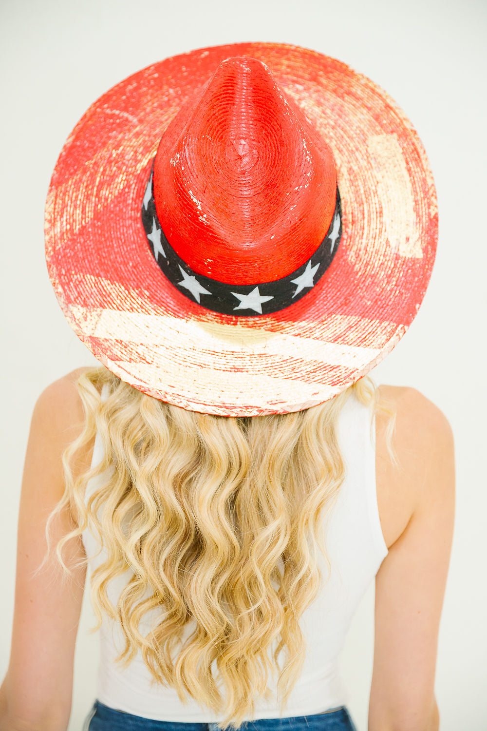*STAR RIBBON RED SUN HAT HAT Judith March
