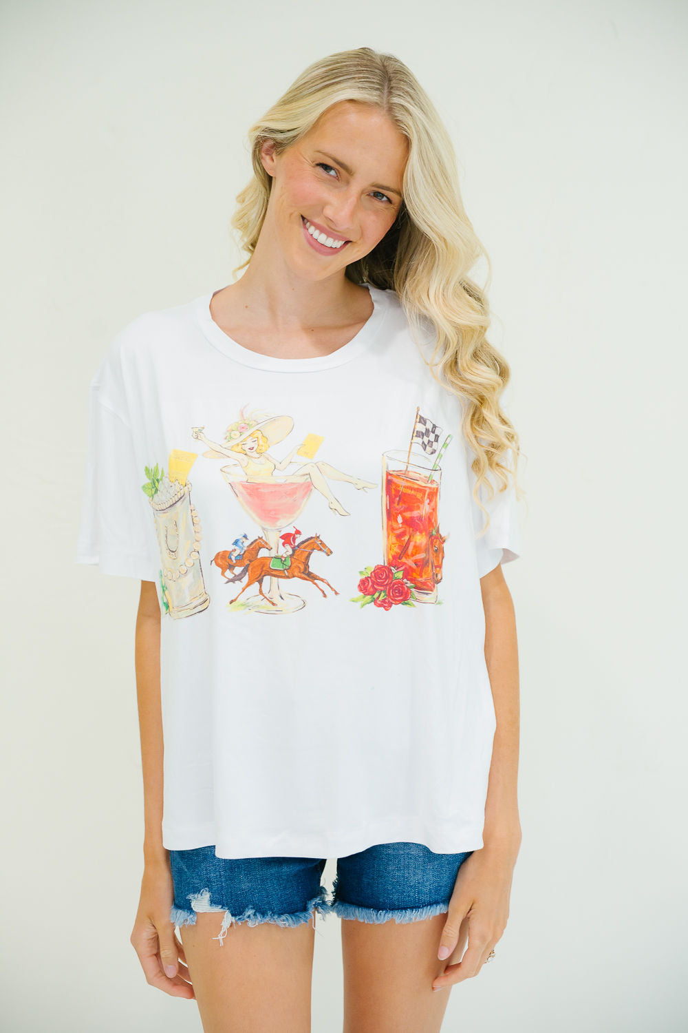 *SIPS AT THE STAKES TEE - MEDIUM PULLOVER Judith March