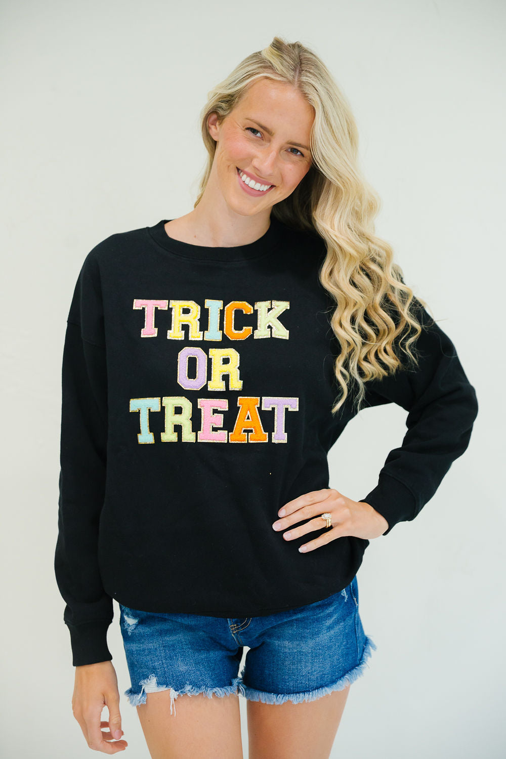 *TRICK OR TREAT BLACK PULLOVER - SMALL PULLOVER Judith March