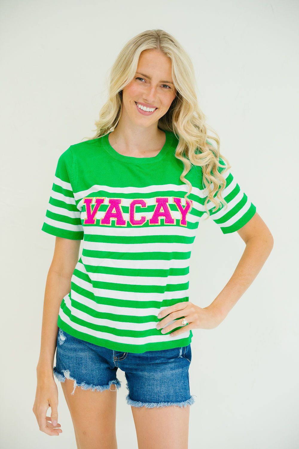 *VACAY STRIPED TOP - LARGE PULLOVER Judith March