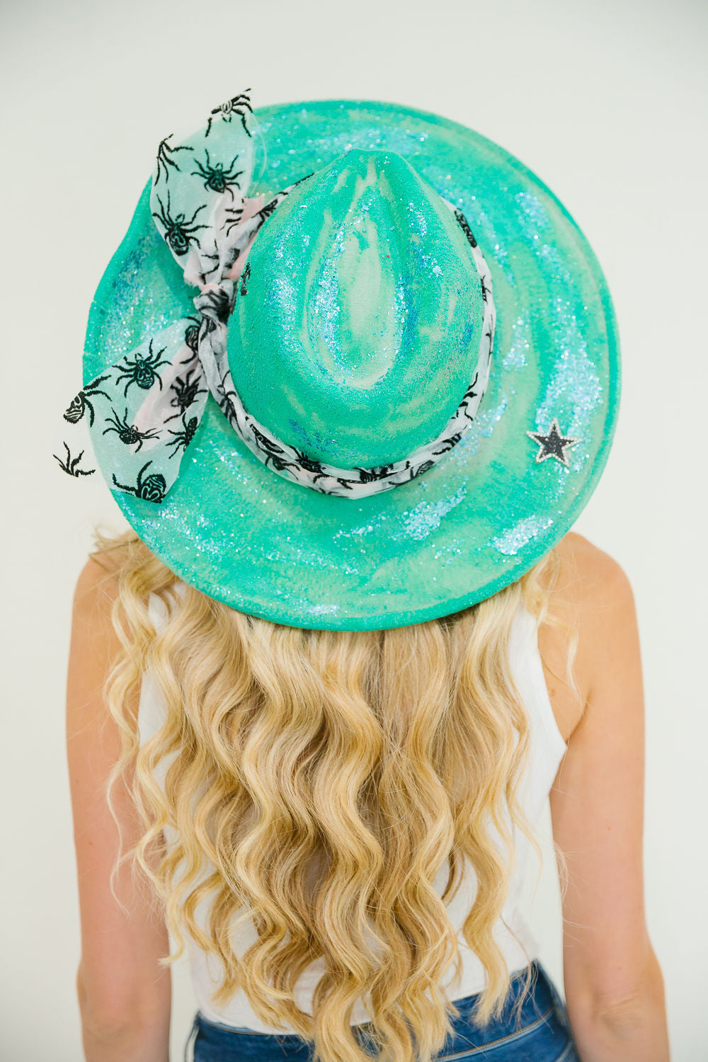 *SPIDER MINT GLITTER RANCHER HAT HAT Judith March
