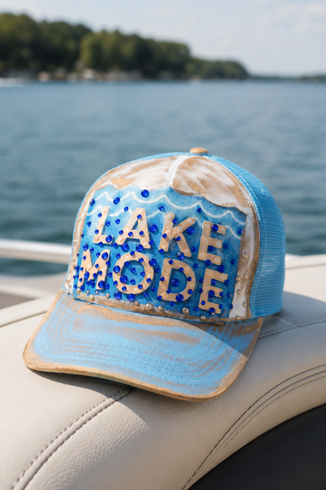 LAKE MODE BLUE TRUCKER HAT HAT Judith March