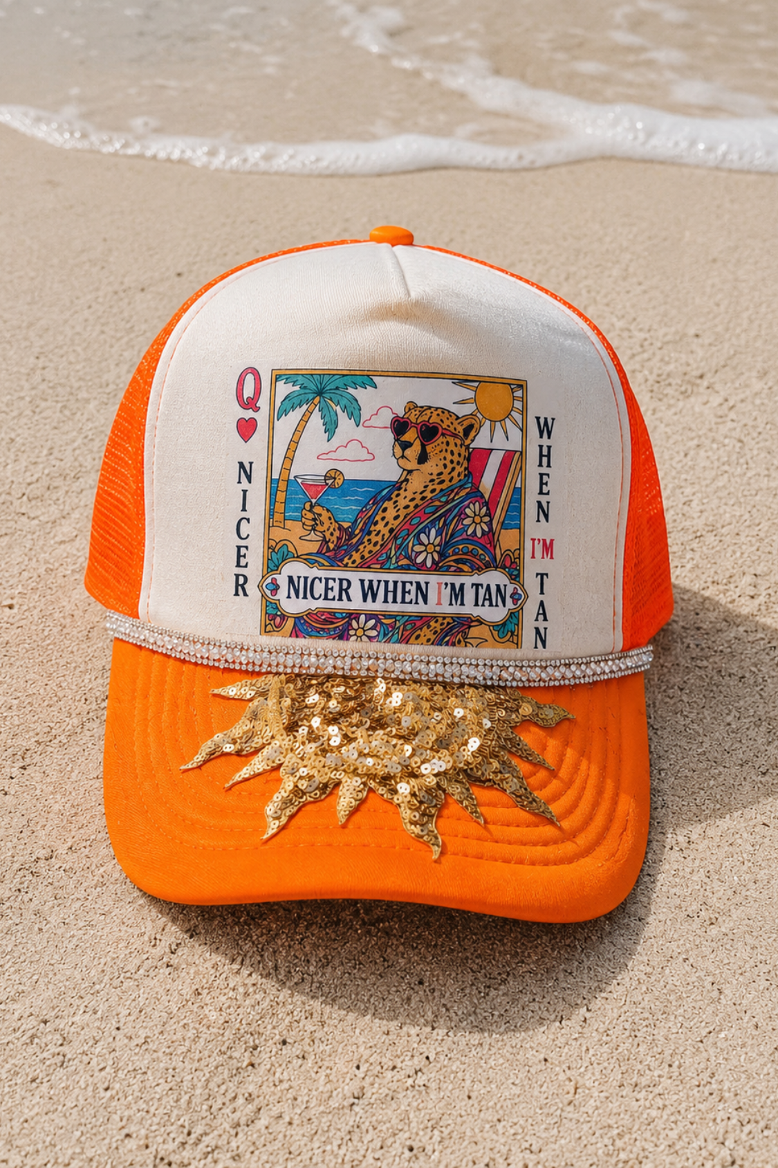 NICER WHEN I'M TAN ORANGE TRUCKER HAT HAT Judith March