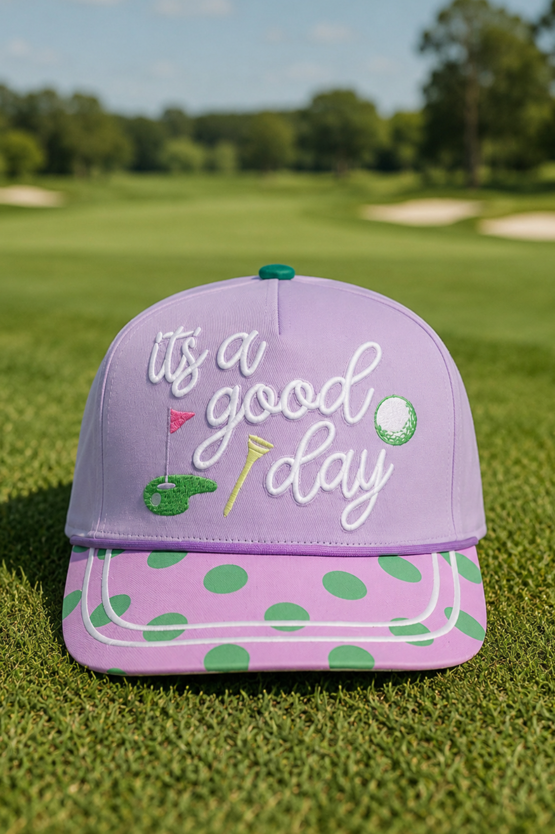 GOLF EMBROIDERED HATS HAT Judith March IT'S A GOOD DAY