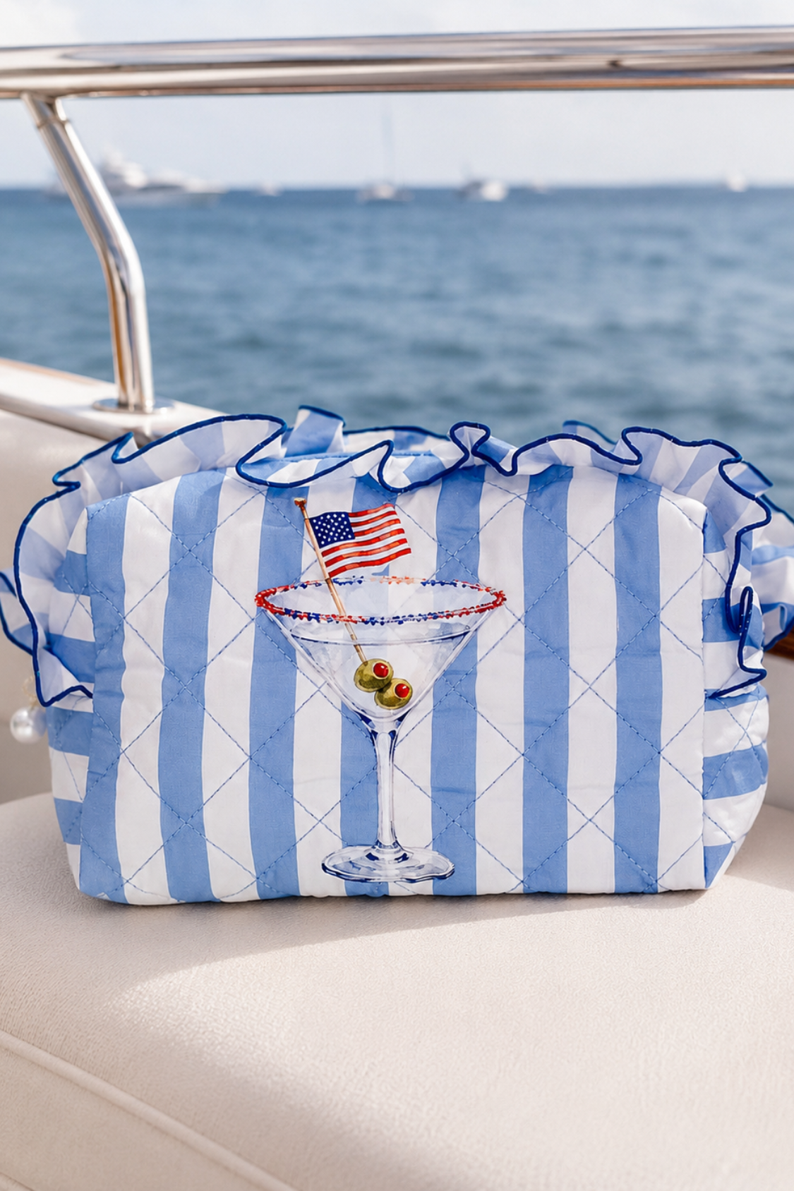 FREEDOM COCKTAIL STRIPED TRAVEL BAG PURSE Judith March