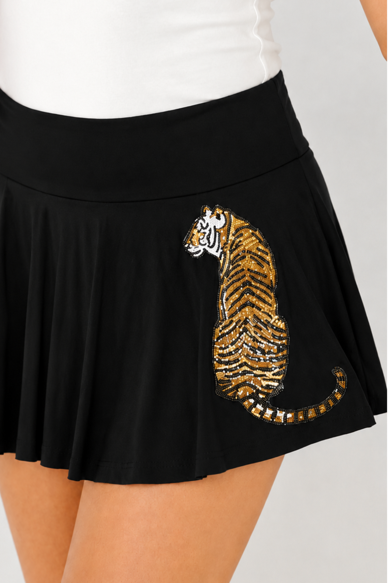 BEADED TIGER ATHLETIC SKIRTS FLARES Judith March