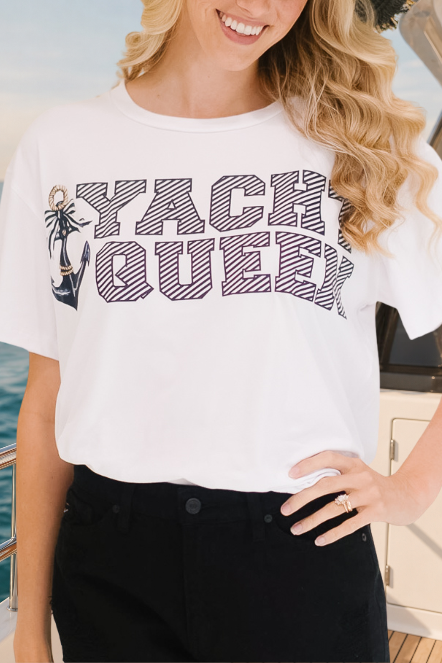 YACHT QUEEN WHITE TEE TEE Judith March