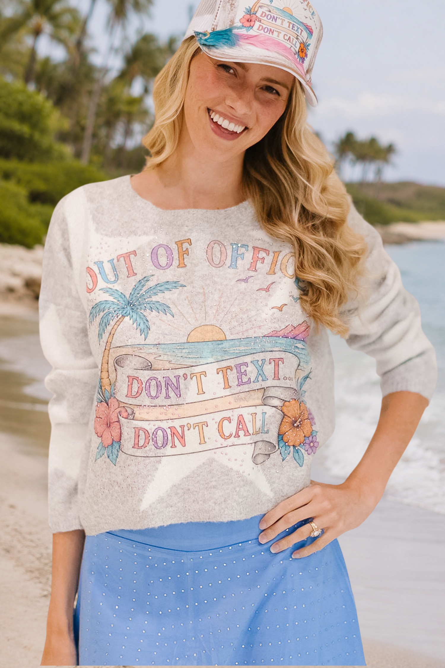 OUT OF OFFICE GREY STAR SWEATER SWEATER Judith March
