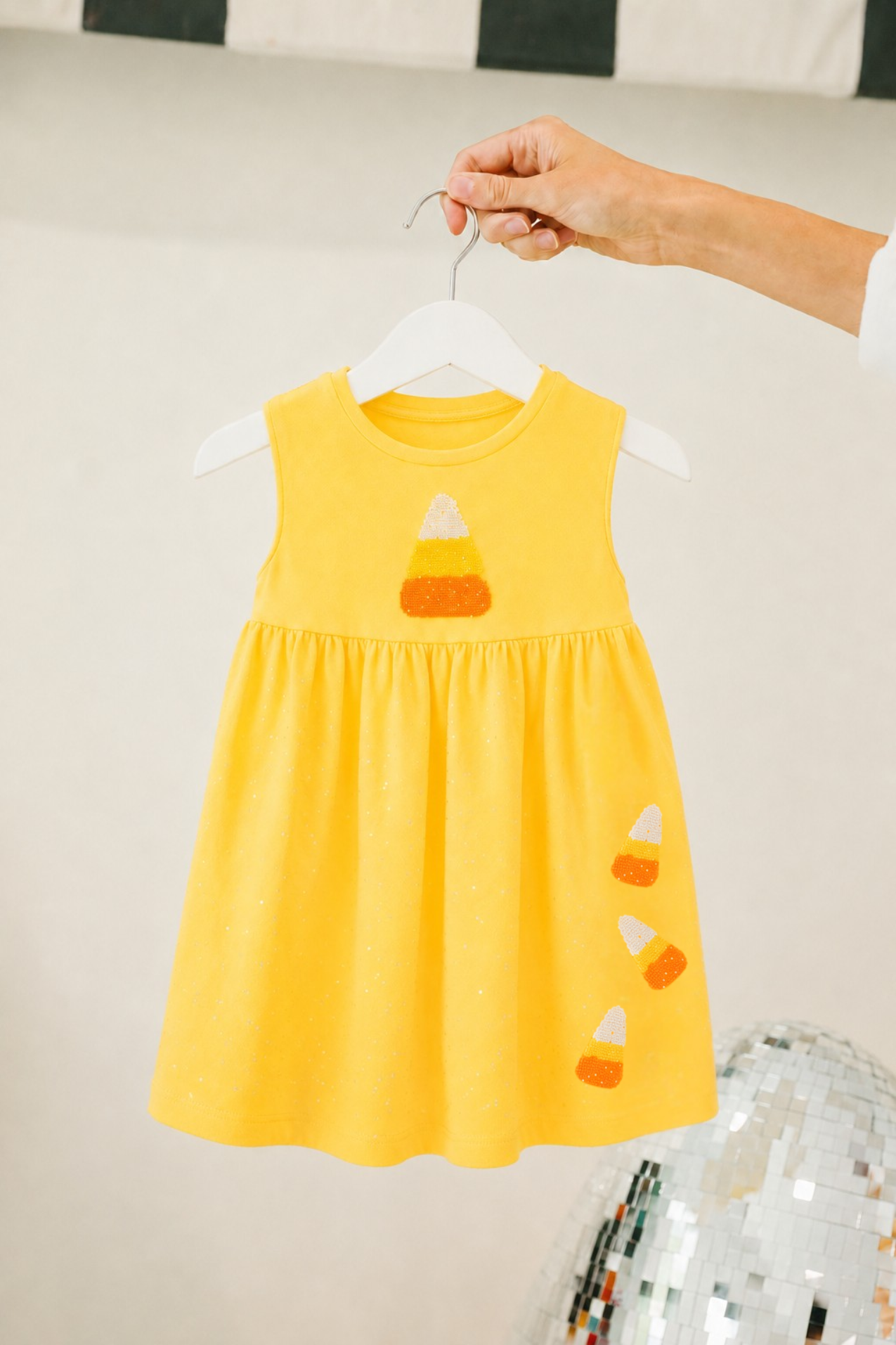 MINI KIDS CANDY CORN YELLOW DRESS