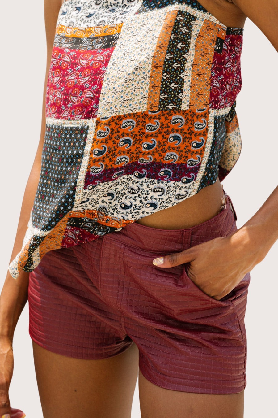 *RED LEATHER SHORTS - MULTIPLE SIZES SWEATER Judith March