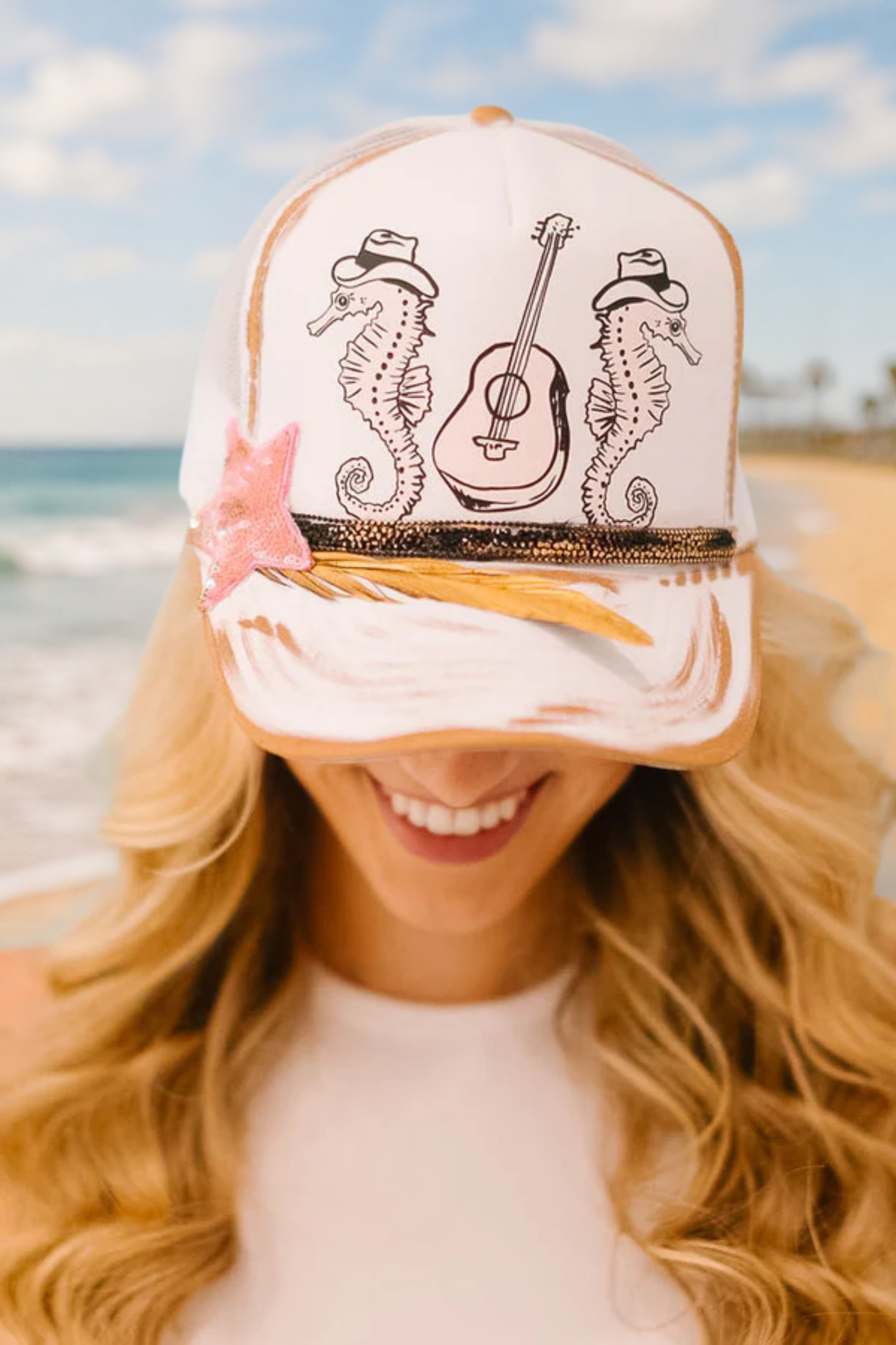 SEASIDE SERENADE TRUCKER HAT HAT Judith March