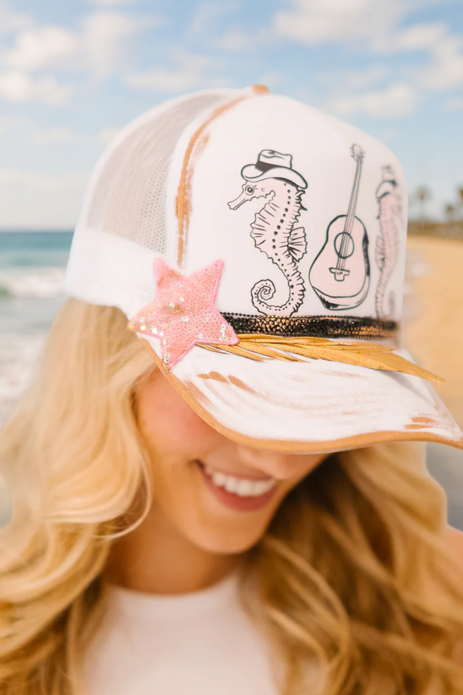 SEASIDE SERENADE TRUCKER HAT HAT Judith March