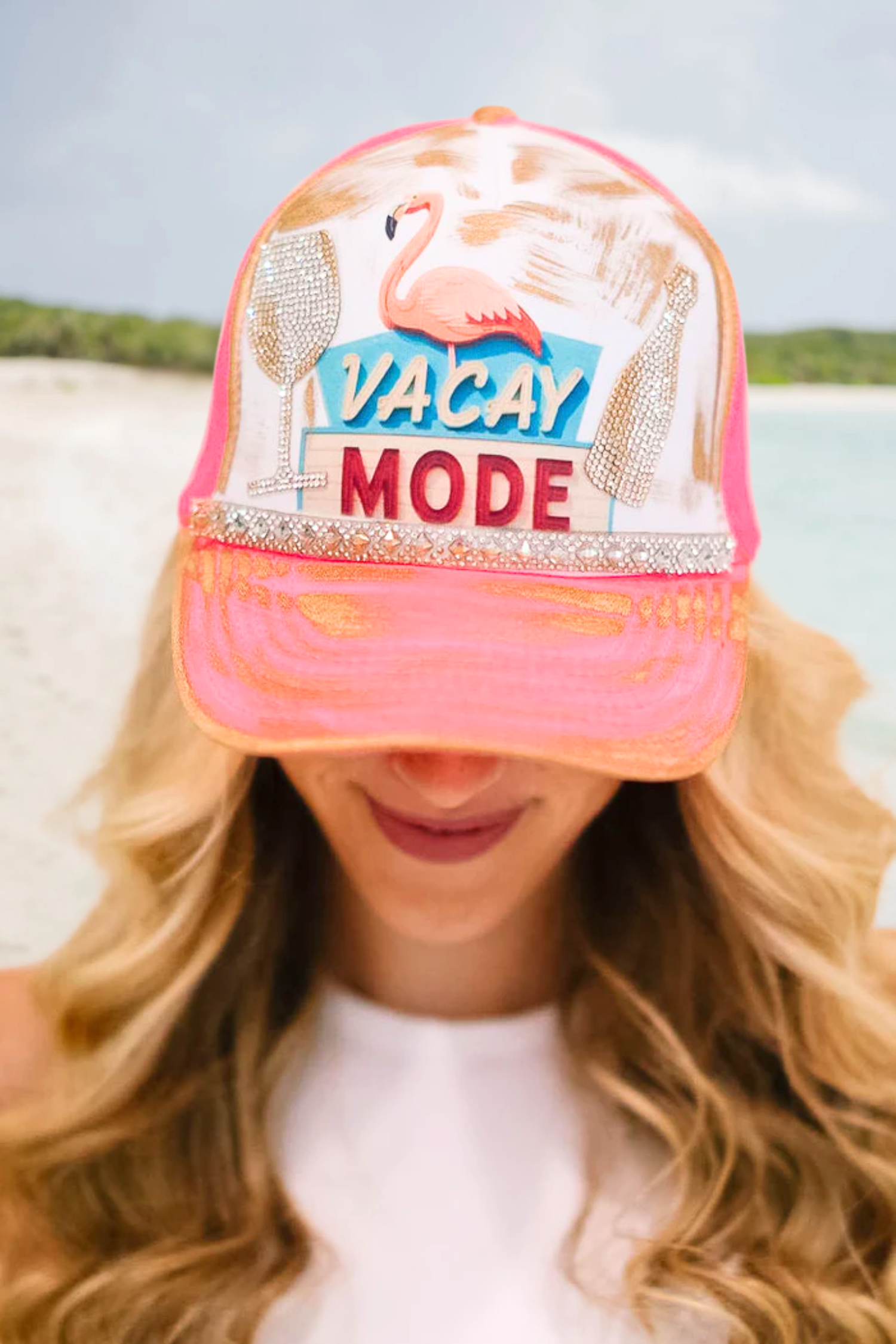 VACAY MODE PINK TRUCKER HAT HAT Judith March