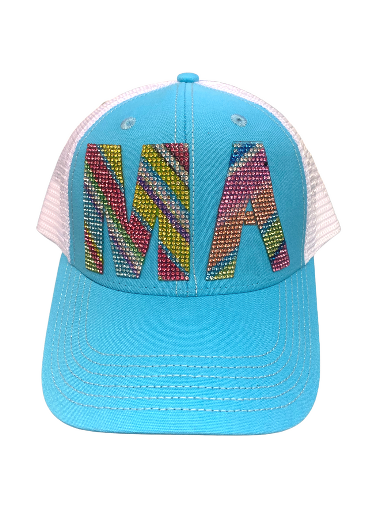 RAINBOW LETTER STATE HAT (PICK YOUR STATE)