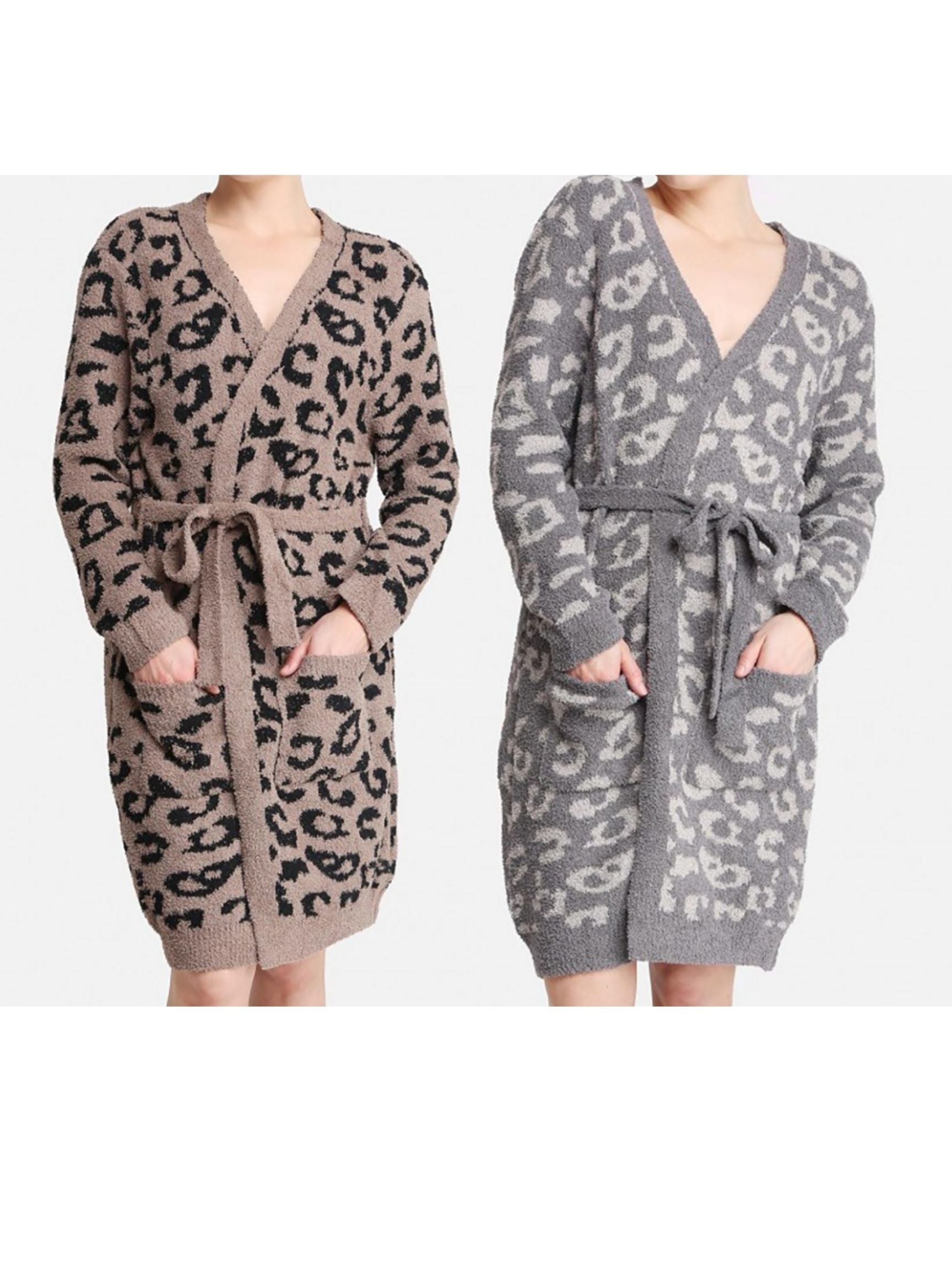 CUSTOM COZY ROBE OUTERWEAR Judith March ONE SIZE FITS ALL COFFEE CHEETAH 