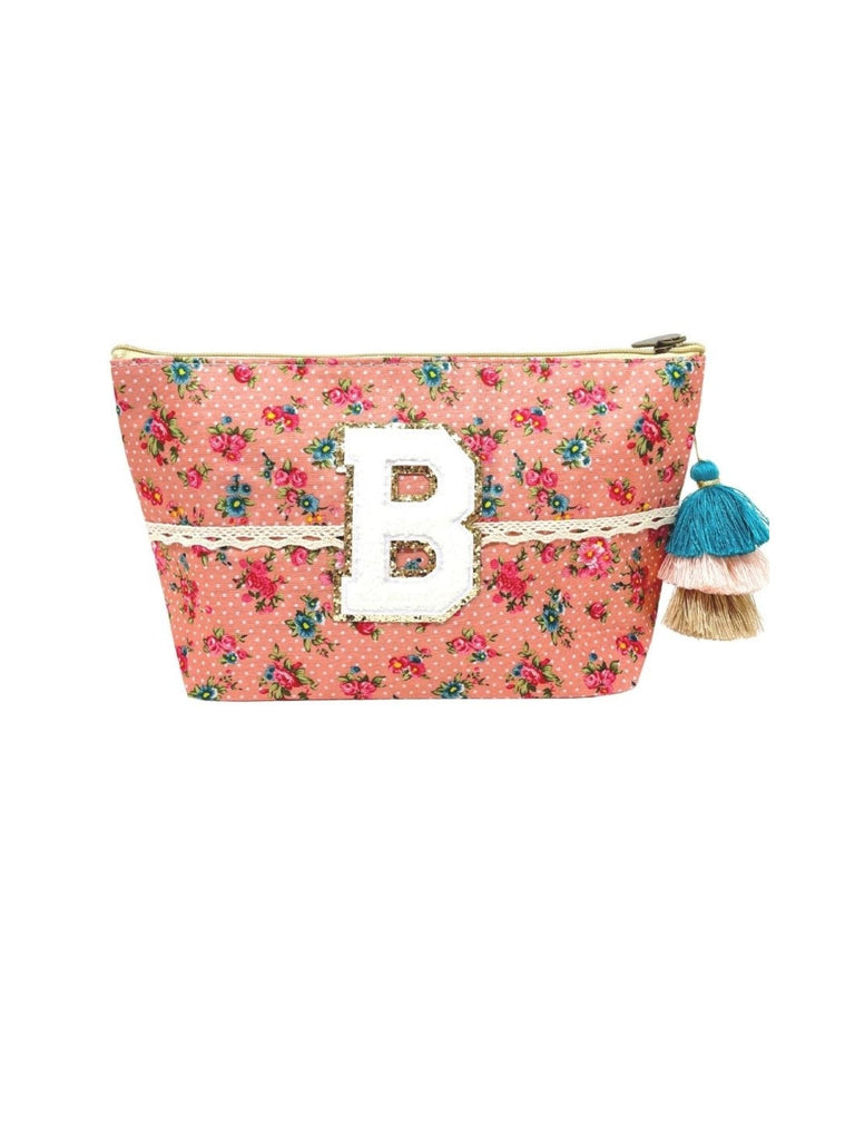 CUSTOM FLORAL COSMETIC BAG Cosmetic & Toiletry Bags Judith March PINK FLORAL  