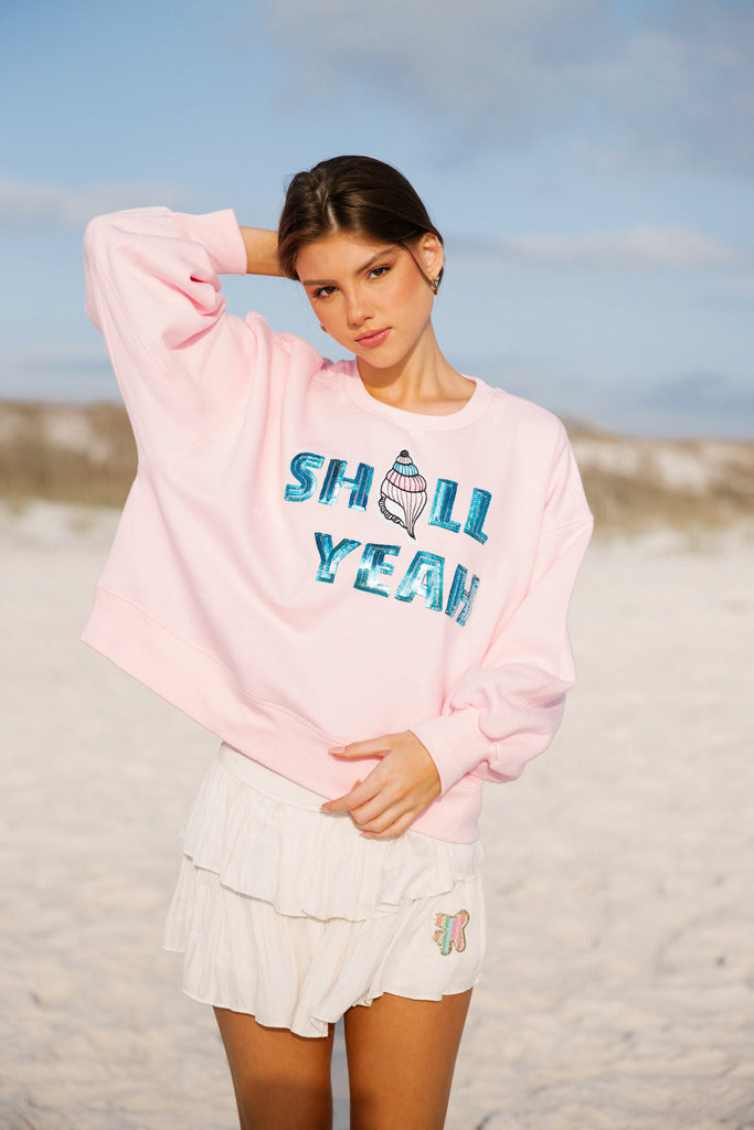 SHELL YEAH PINK PULLOVER