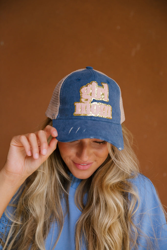 GIRL MOM TERRY LETTER PATCH HAT