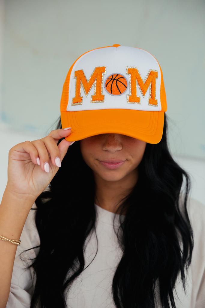 GAMEDAY HAT COLLECTION Hats Judith March BASKETBALL MOM LETTERS - ORANGE/WHITE TRUCKER  